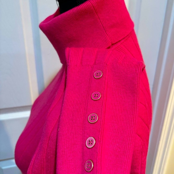 Talbots Pink T-Neck Sweater, Size M - Picture 3 of 6